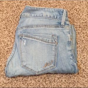 Express Stella Light Distressed Boyfriend Jeans